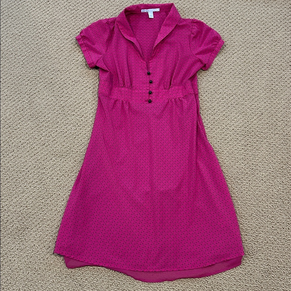 Old Navy Retro Pink Polka Dot Short Sleeve Dress size Small